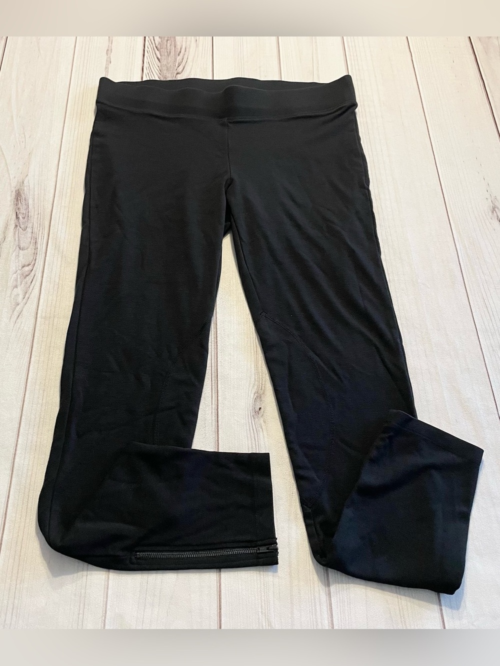 CAbi Ponte Riding Leggings Women’s M Black #999 Equestrian Knee Patch Stretch